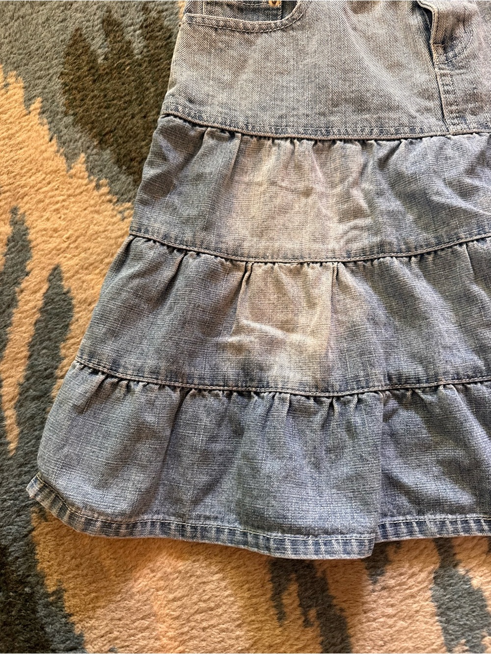 Made in Italy Denim Ruffle Skirt- Y2K- 90s indie boho - Picture 2 of 6
